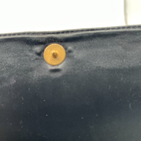 Vintage Small French Black Embroidered Floral Satin‎ Clutch Purse Evening Bag - Picture 11 of 12